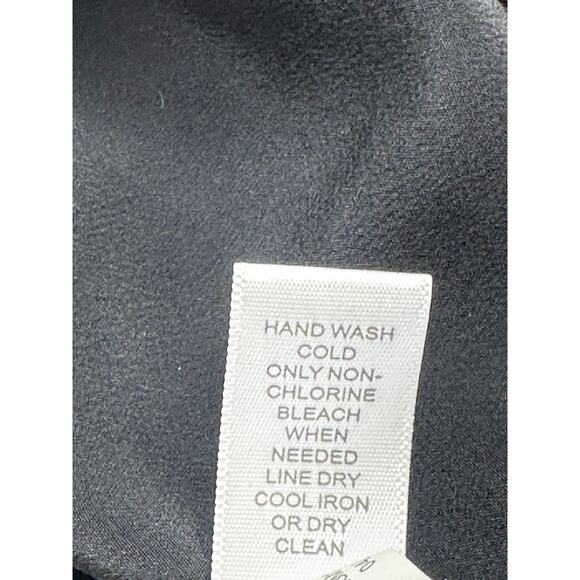 Banana Republic Trina Turk Silk Pleated Tie Front Tank Top Black Vacay Summer XS - Picture 5 of 8